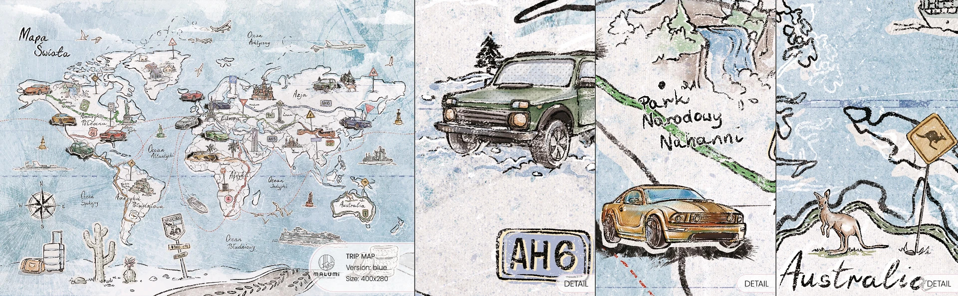 TRIP MAP - blue- próbka