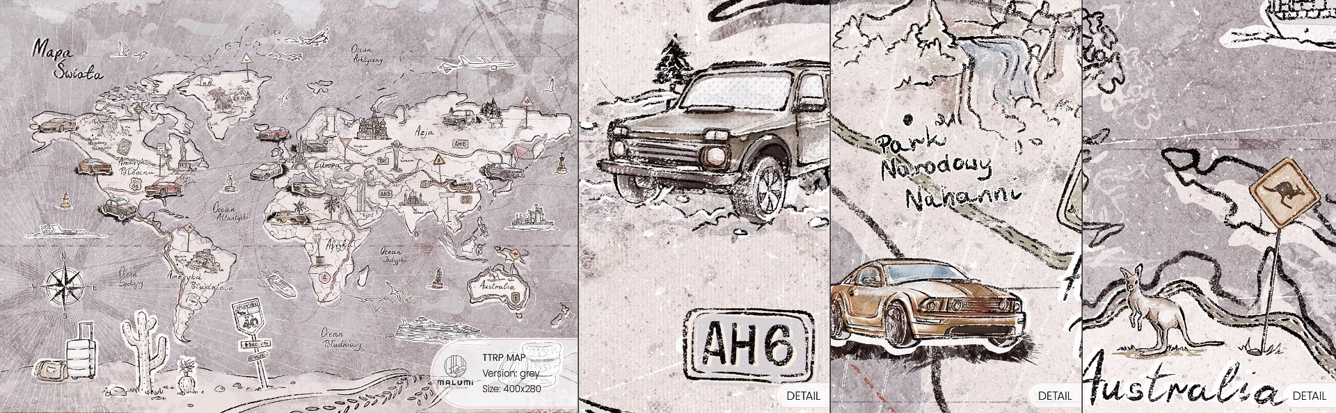 TRIP MAP - grey - próbka