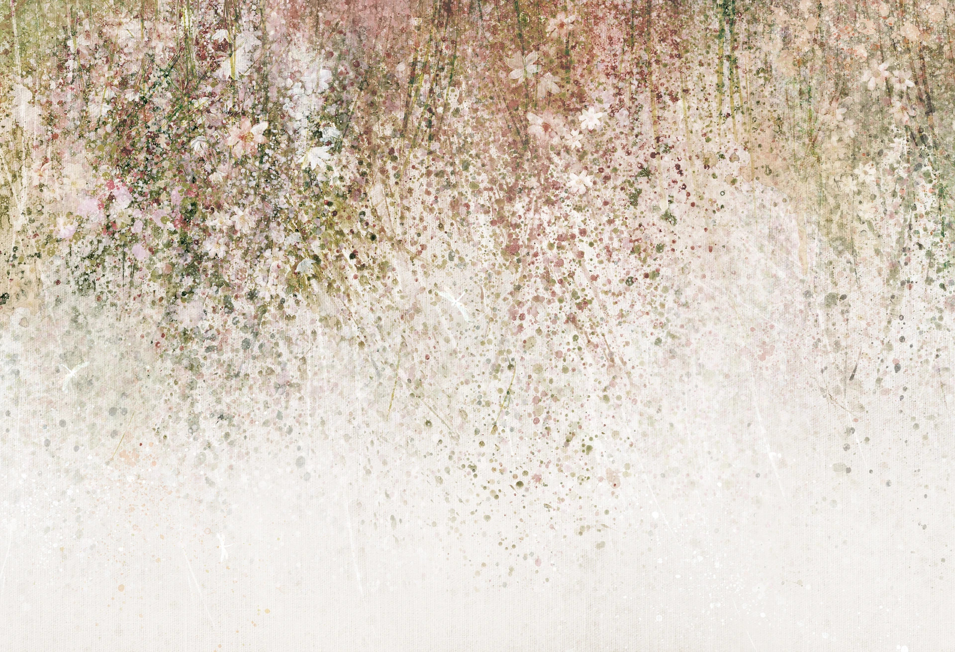 DAISY UP -olive - tapeta w subtelne motywy roślinne do salonu lub sypialni