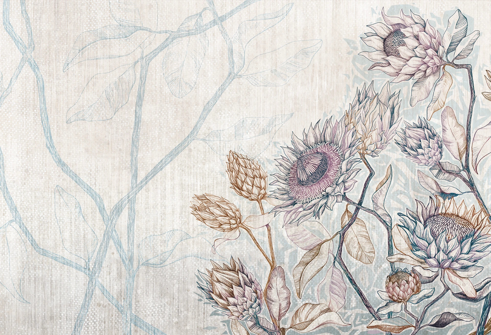 PROTEA MODERN - pastel - nowoczesna tapeta w pastelowych tonach