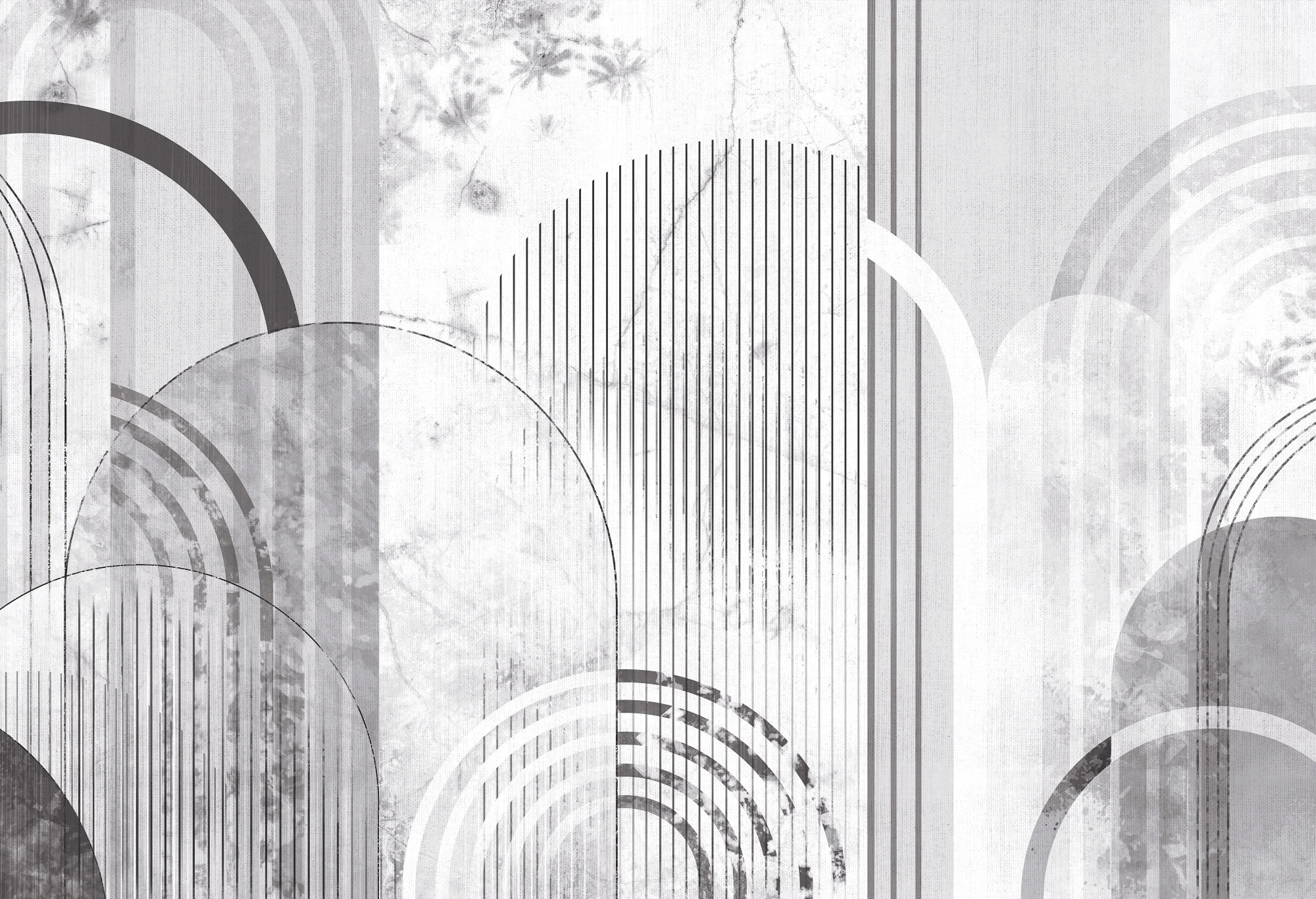 MODERN ARCHES - black&white - geometryczna tapeta do salonu i sypialni