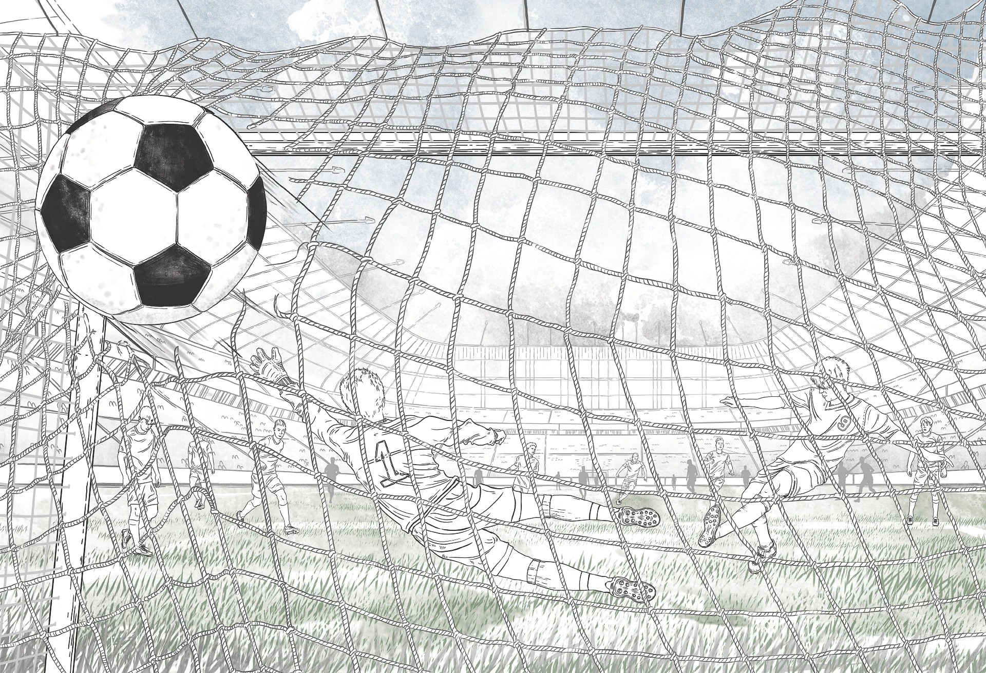 FOOTBALL - light green - tapeta dla chłopaka z piłką nożną