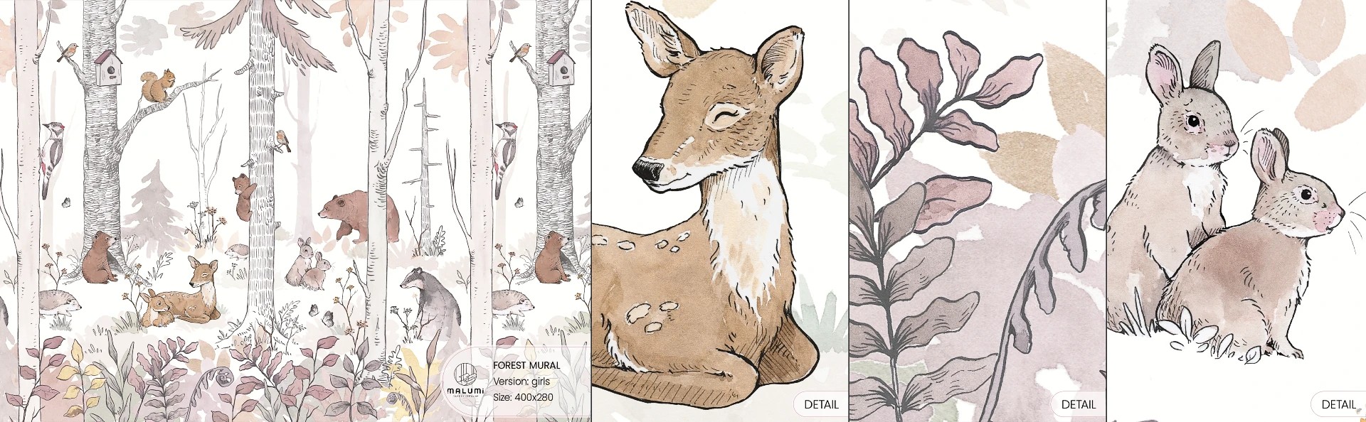 FOREST MURAL - girls- próbka
