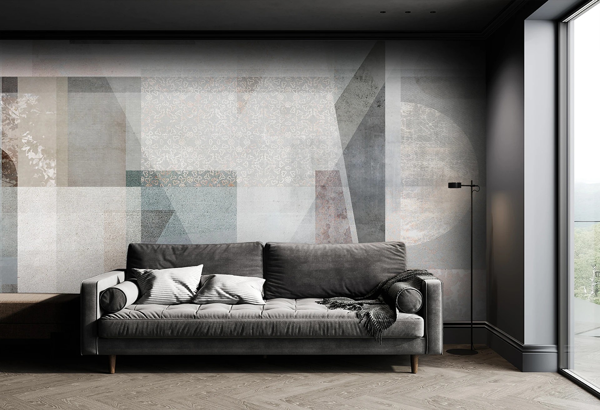 GEOMETRIC ABSTRACTION - nowoczesna tapeta do salonu