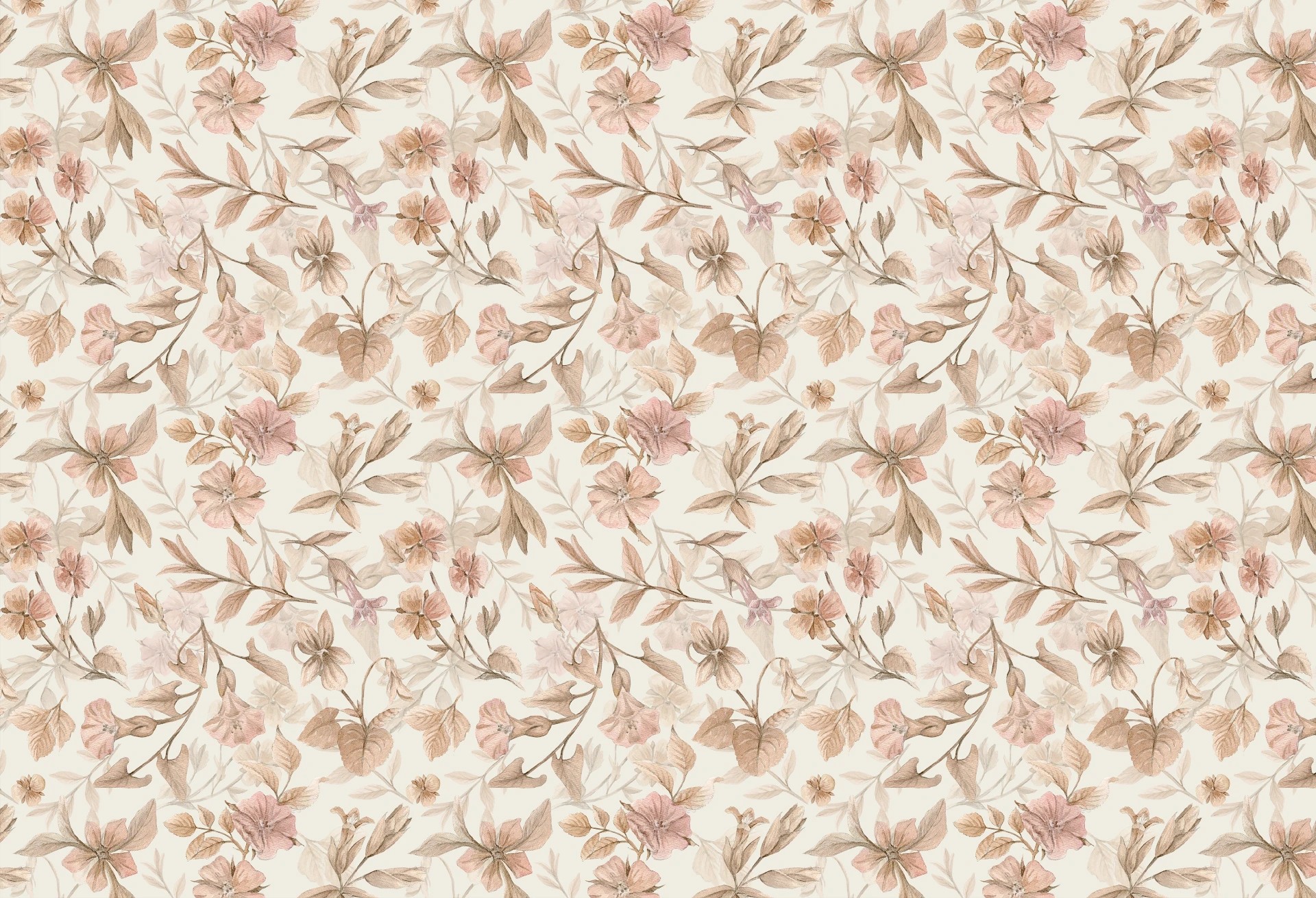 GRANDMA'S LULLABY - tapeta dla dziewczynki w różowe kwiaty