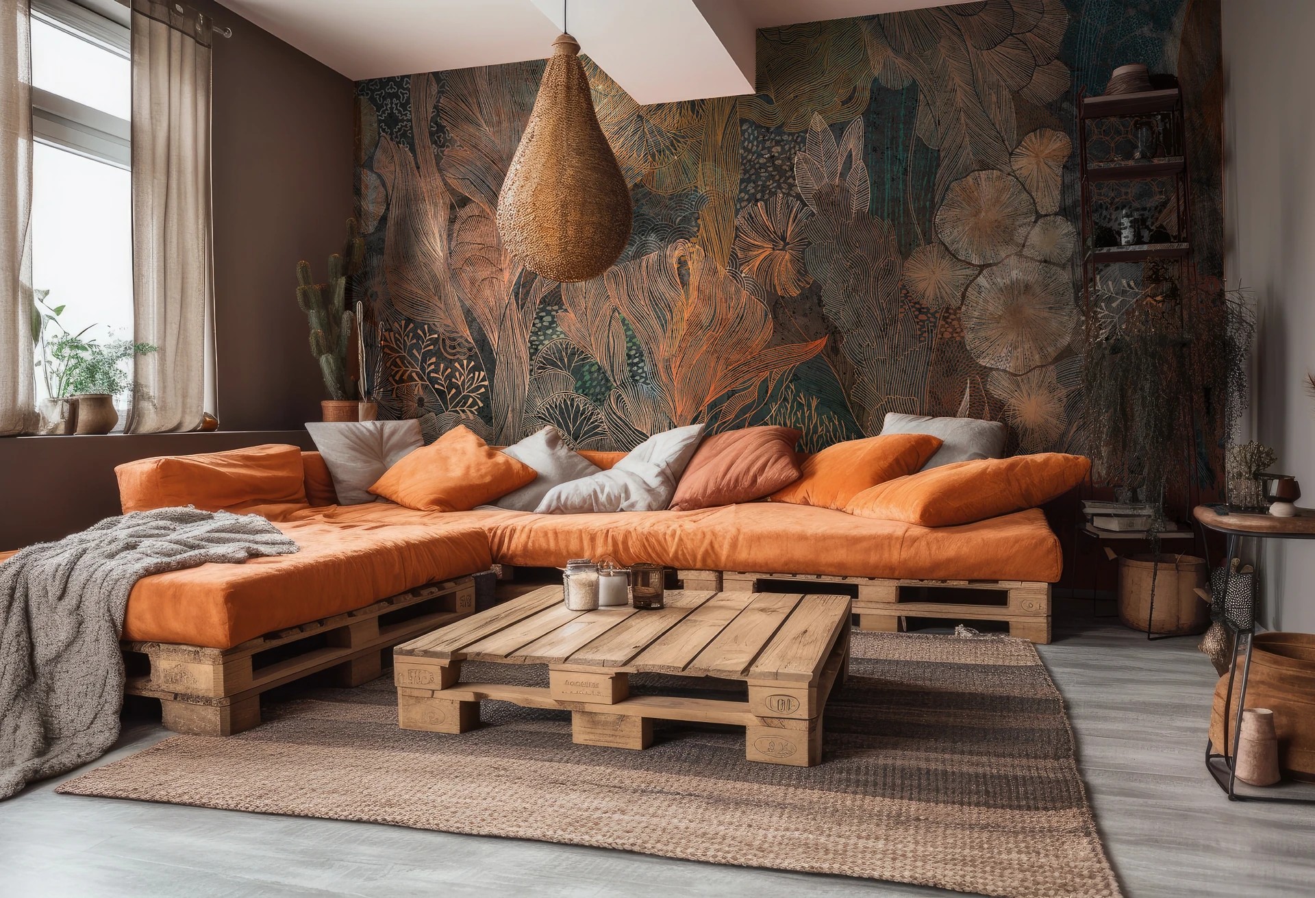 GREAT REEF - copper - tapeta z motywem rafy koralowej