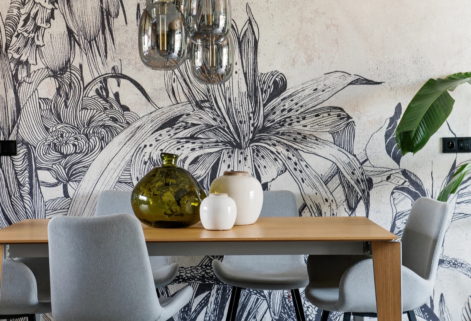 HAVANA - black&white - tapeta leśna do salonu