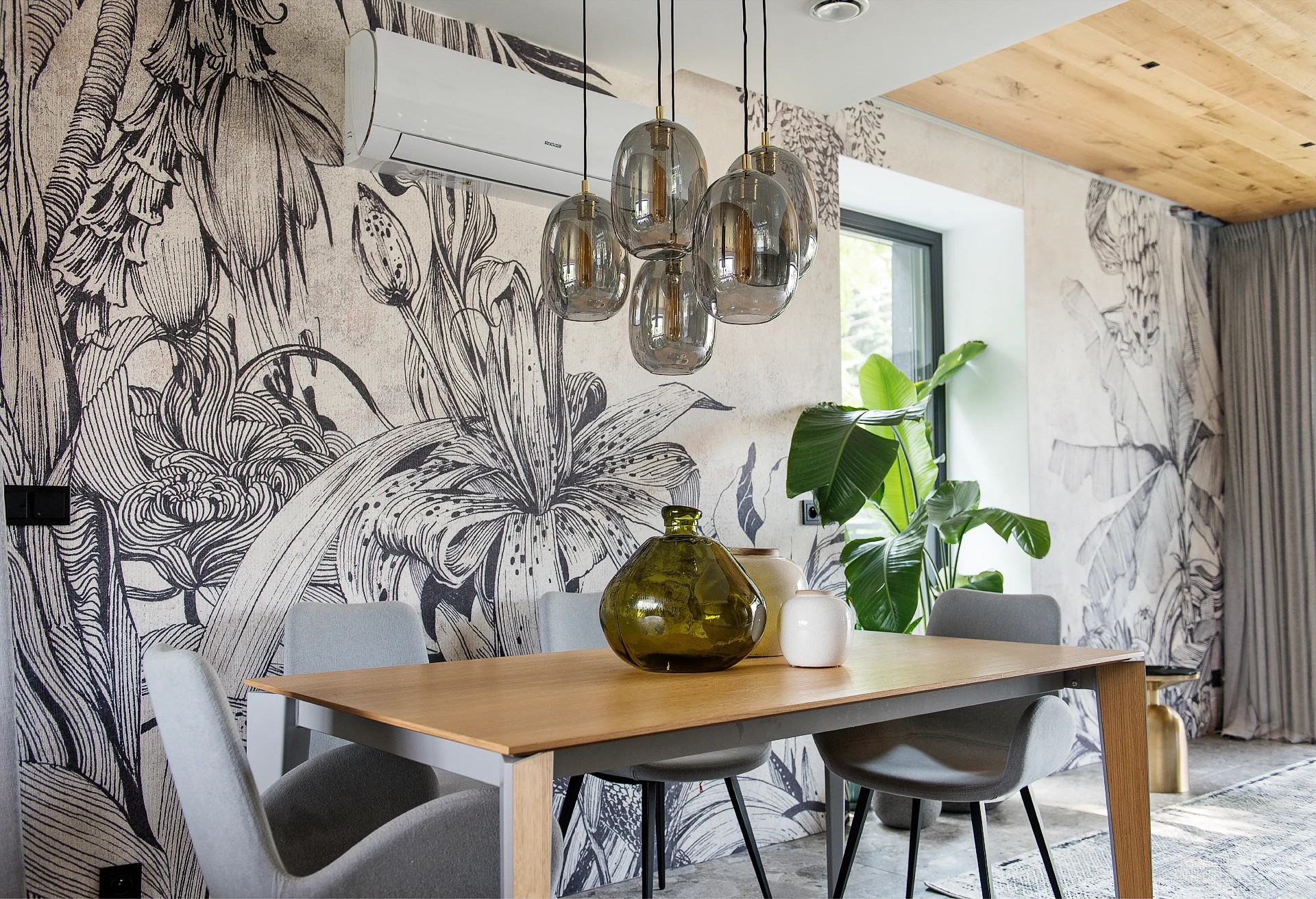 HAVANA - black&white - tapeta leśna do salonu