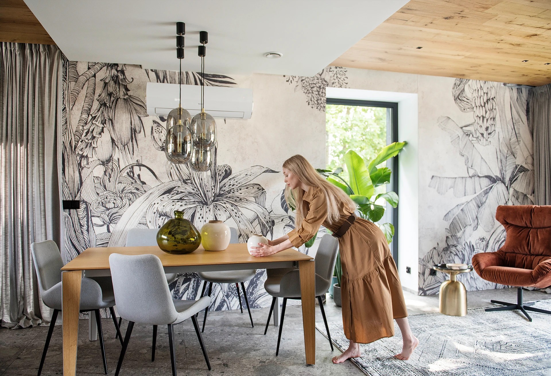 HAVANA - black&white - tapeta leśna do salonu