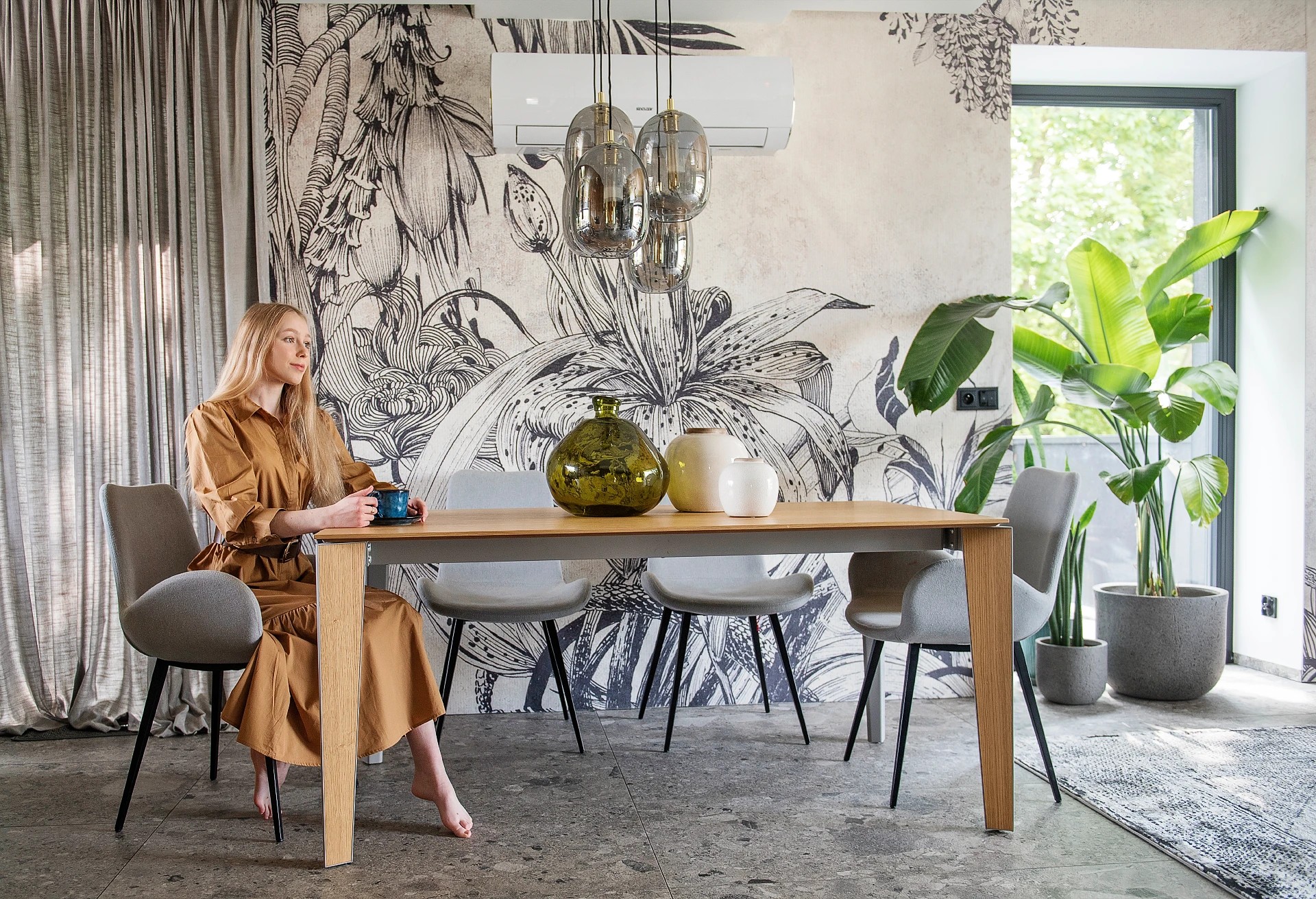 HAVANA - black&white - tapeta leśna do salonu