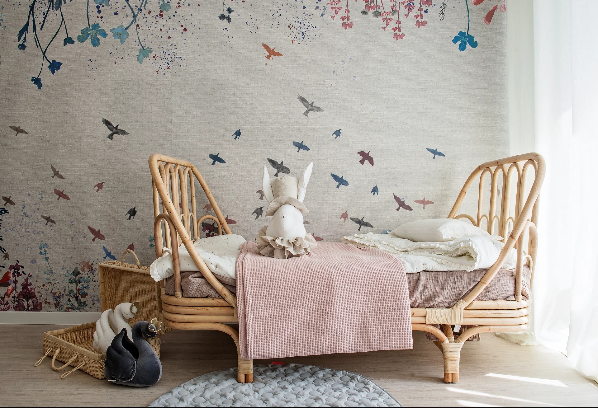 MEADOW - kolor 01 - tapeta w kwiaty do pokoju dziecięcego